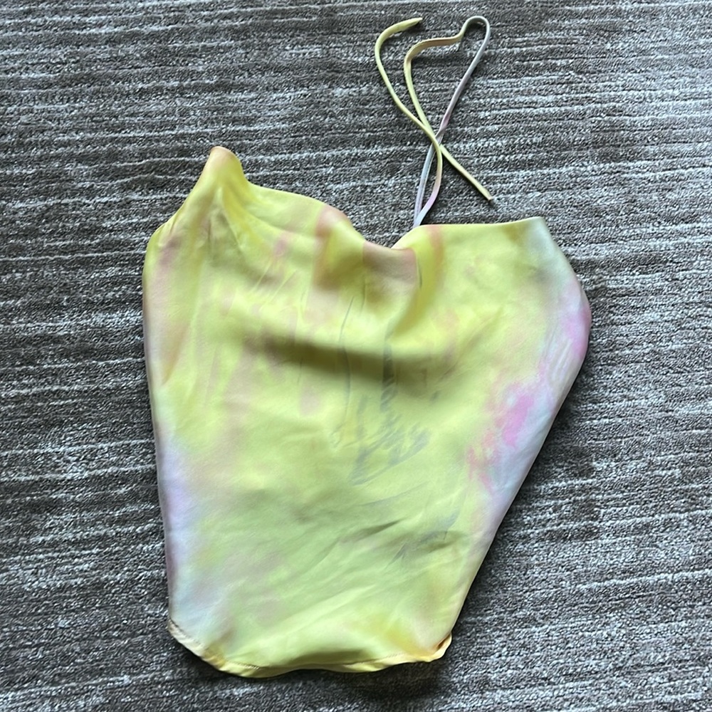 Pink / Yellow halter crop top | South Moon Under